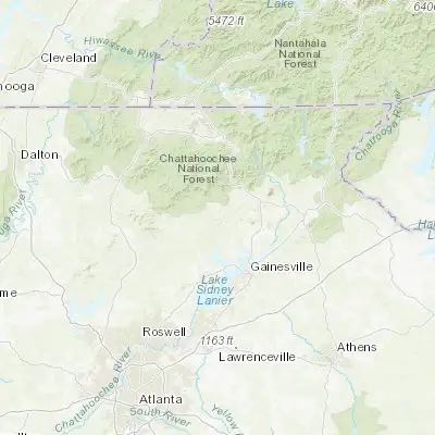 Map showing location of Dahlonega (34.532590, -83.984910)