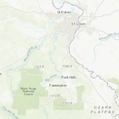Map showing location of De Soto (38.139500, -90.555130)