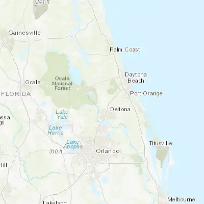 Map showing location of DeLand (29.028320, -81.303120)