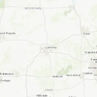 Map showing location of East Lansing (42.736980, -84.483870)