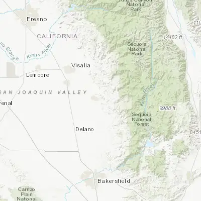 Map showing location of East Porterville (36.057450, -118.975660)