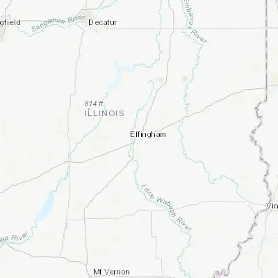 Map showing location of Effingham (39.120040, -88.543380)