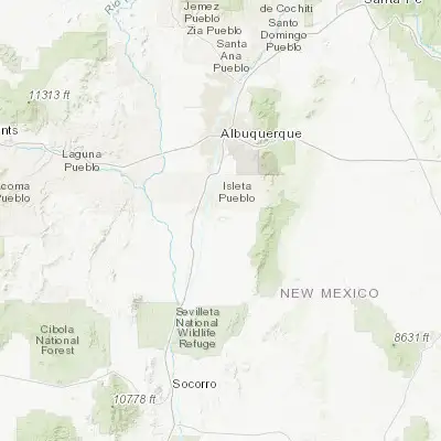 Map showing location of El Cerro Mission (34.762270, -106.644500)