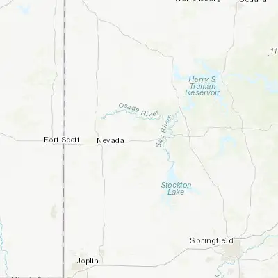 Map showing location of El Dorado Springs (37.876980, -94.021330)