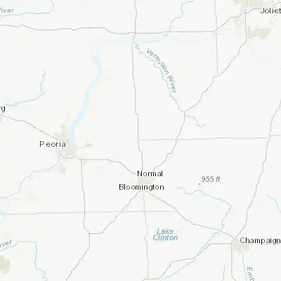 Map showing location of El Paso (40.739200, -89.016460)