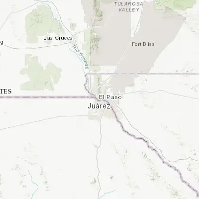Map showing location of El Paso (31.758720, -106.486930)
