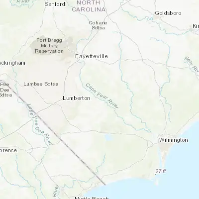 Map showing location of Elizabethtown (34.629340, -78.605290)