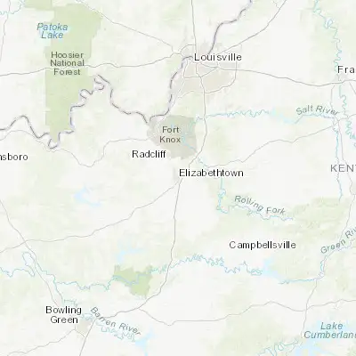 Map showing location of Elizabethtown (37.693950, -85.859130)