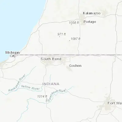 Map showing location of Elkhart (41.681990, -85.976670)