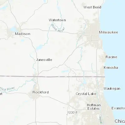 Map showing location of Elkhorn (42.672790, -88.544540)