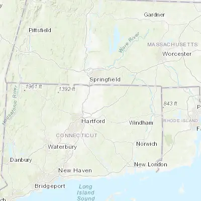 Map showing location of Ellington (41.903990, -72.469810)
