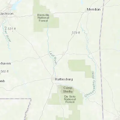 Map showing location of Ellisville (31.604050, -89.195610)