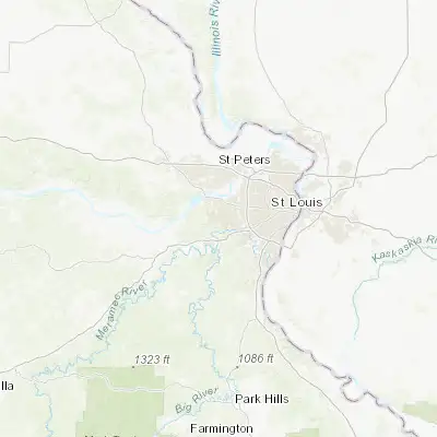 Map showing location of Ellisville (38.592550, -90.587070)
