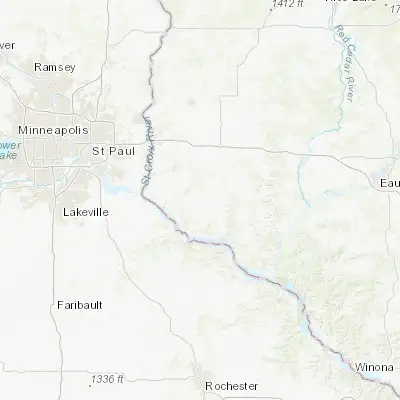 Map showing location of Ellsworth (44.732190, -92.487410)