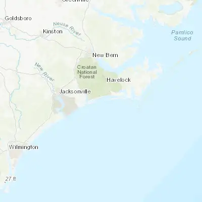 Map showing location of Emerald Isle (34.677940, -76.950780)