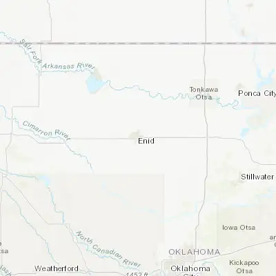 Map showing location of Enid (36.395590, -97.878390)
