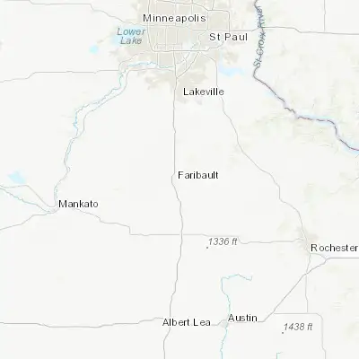 Map showing location of Faribault (44.294960, -93.268830)
