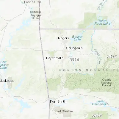 Map showing location of Farmington (36.042020, -94.247150)