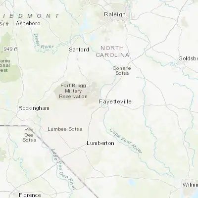 Map showing location of Fayetteville (35.052660, -78.878360)