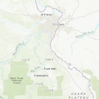 Map showing location of Festus (38.220610, -90.395950)