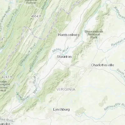 Map showing location of Fishersville (38.099020, -78.969190)