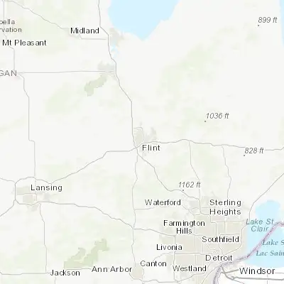 Map showing location of Flint (43.012530, -83.687460)