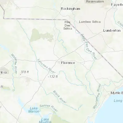 Map showing location of Florence (34.195430, -79.762560)