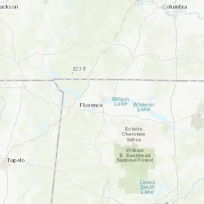 Map showing location of Florence (34.799810, -87.677250)
