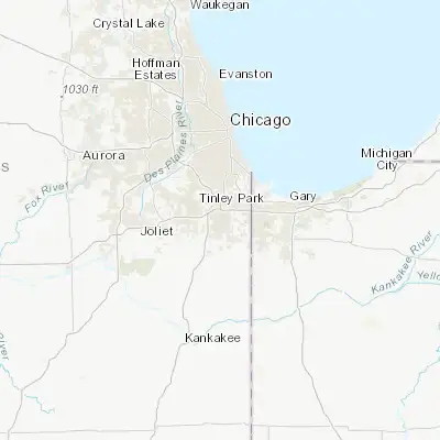 Map showing location of Flossmoor (41.542810, -87.684770)