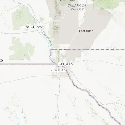 Map showing location of Fort Bliss (31.813570, -106.412240)
