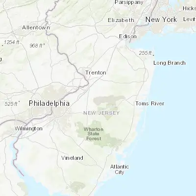 Map showing location of Fort Dix (40.029840, -74.618490)