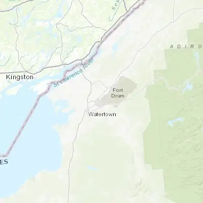 Map showing location of Fort Drum (44.058430, -75.761890)