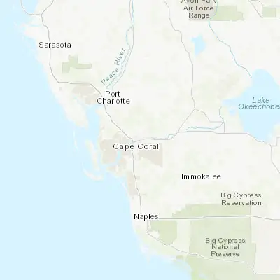 Map showing location of Fort Myers Shores (26.709240, -81.745920)