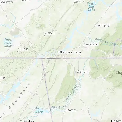 Map showing location of Fort Oglethorpe (34.948960, -85.256900)