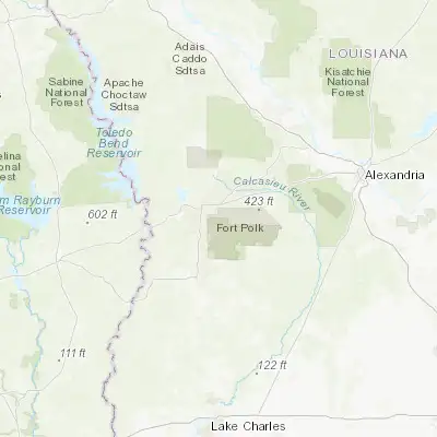 Map showing location of Fort Polk North (31.103020, -93.179130)