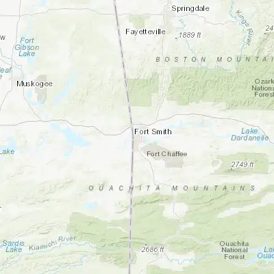Map showing location of Fort Smith (35.385920, -94.398550)