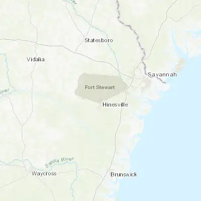 Map showing location of Fort Stewart (31.872170, -81.610010)