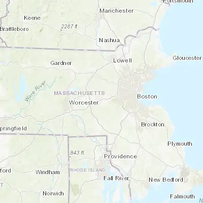 Map showing location of Framingham Center (42.297320, -71.437010)
