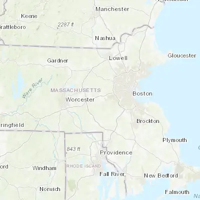 Map showing location of Framingham (42.279260, -71.416170)