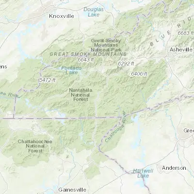 Map showing location of Franklin (35.182320, -83.381540)