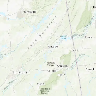 Map showing location of Gadsden (34.014340, -86.006390)