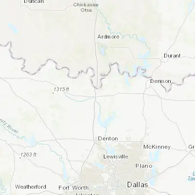 Map showing location of Gainesville (33.625940, -97.133350)