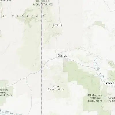 Map showing location of Gallup (35.528080, -108.742580)