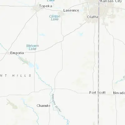 Map showing location of Garnett (38.280580, -95.241920)