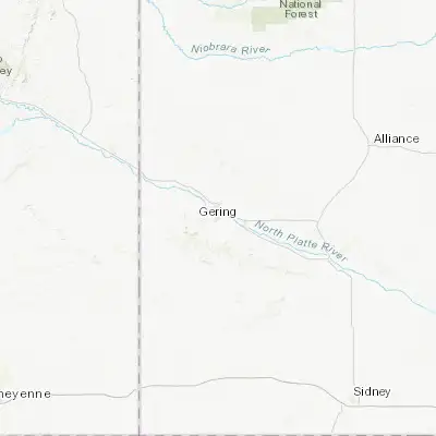 Map showing location of Gering (41.825800, -103.660500)