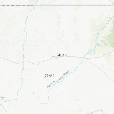 Map showing location of Gillette (44.291090, -105.502220)