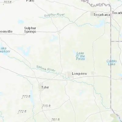 Map showing location of Gilmer (32.728750, -94.942440)