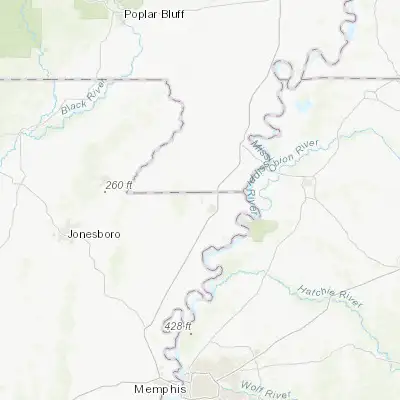 Map showing location of Gosnell (35.959790, -89.972030)