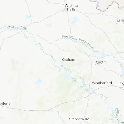 Map showing location of Graham (33.107060, -98.589500)