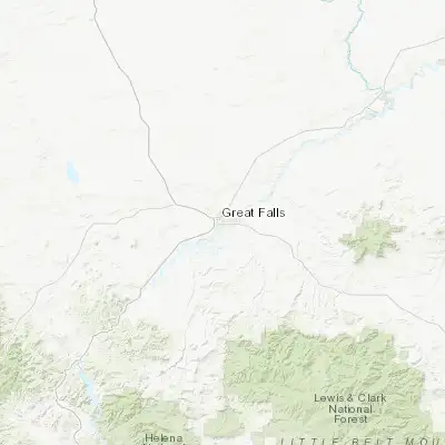 Map showing location of Great Falls (47.500240, -111.300810)
